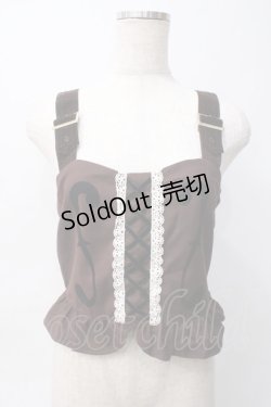 画像1: Amavel / ヴァイオリンモチーフ BACKレースUPビスチェ M ブラウン Y-25-06-06-070-CA-TO-SZ-ZY