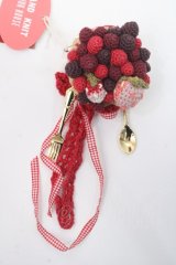 PINK HOUSE / 苺タルトモチーフブローチ  アカ Y-25-06-06-009-LO-ZA-SZ-ZY