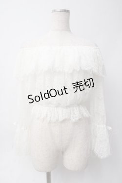 画像1: Swankiss / 総レースオフショルトップス F 白 Y-25-06-06-074-CA-TO-SZ-ZY