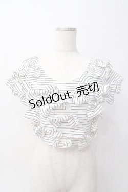 画像1: Swankiss / 3Dリボンボーダートップス F 白×黒 Y-25-06-06-076-CA-TO-SZ-ZY