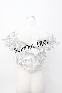 画像2: Swankiss / 3Dリボンボーダートップス F 白×黒 Y-25-06-06-076-CA-TO-SZ-ZY