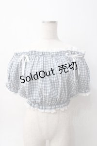 Swankiss / ギンガムチェックオフショルトップス F サックス Y-25-06-06-077-CA-TO-SZ-ZY