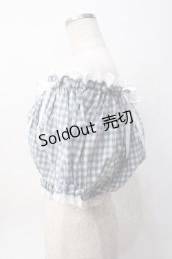 画像2: Swankiss / ギンガムチェックオフショルトップス F サックス Y-25-06-06-077-CA-TO-SZ-ZY