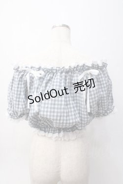 画像3: Swankiss / ギンガムチェックオフショルトップス F サックス Y-25-06-06-077-CA-TO-SZ-ZY