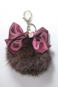 axes femme / 巻きバラリボンファーポンポン  チャ Y-25-06-06-010-AX-ZA-SZ-ZY