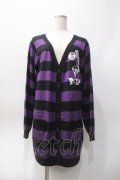 PUTUMAYO / デビルptボーダーカーディガン  パープル×黒 Y-25-06-06-081-PT-TO-SZ-ZY