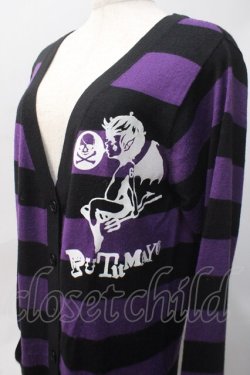 画像3: PUTUMAYO / デビルptボーダーカーディガン  パープル×黒 Y-25-06-06-081-PT-TO-SZ-ZY