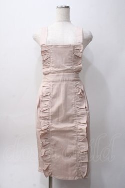画像1: Honey Cinnamon / サス付きフリルタイトスカート  ピンク Y-25-06-06-083-LO-SK-SZ-ZY