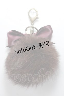 画像2: axes femme / 巻きバラリボンファーポンポン  チャ Y-25-06-06-010-AX-ZA-SZ-ZT150-F002