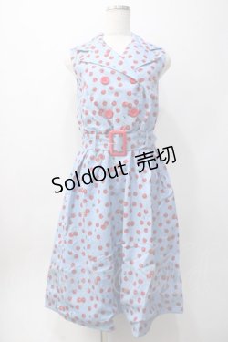 画像1: Swankiss / チェリー総柄ワンピース F ブルー Y-25-06-06-088-CA-OP-SZ-ZY