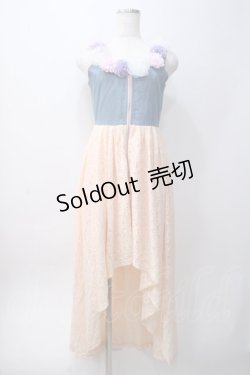 画像1: Swankiss / フィッシュテールワンピース F ブルー×ピンクベージュ Y-25-06-06-090-CA-OP-SZ-ZY