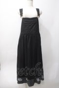 MINT NeKO / 裾ネコシルエットサロペット F 黒 Y-25-06-06-092-HN-OP-SZ-ZY