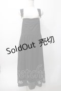 MINT NeKO / 裾ネコシルエットサロペット F 黒 Y-25-06-06-092-HN-OP-SZ-ZY