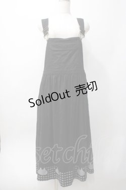 画像1: MINT NeKO / 裾ネコシルエットサロペット F 黒 Y-25-06-06-092-HN-OP-SZ-ZY