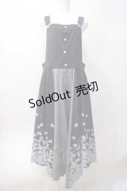 画像1: MINT NeKO / ネコシルエットスクエアヘムサロペット  紺 Y-25-06-06-093-HN-OP-SZ-ZY