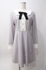 Ank Rouge / 配色セミフレアーワンピース M グレー Y-25-06-06-097-CA-OP-SZ-ZT379