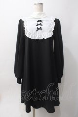 Ank Rouge / ヨークフリルリボンカットワンピース M 黒 Y-25-06-06-099-CA-OP-SZ-ZT398