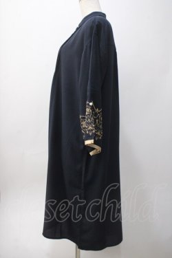 画像2: axes femme / 袖刺繍Aラインシャツワンピース M 紺 Y-25-06-06-106-AX-OP-SZ-ZY