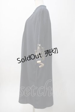 画像2: axes femme / 袖刺繍Aラインシャツワンピース M 紺 Y-25-06-06-106-AX-OP-SZ-ZY