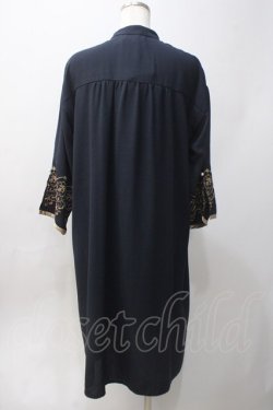 画像3: axes femme / 袖刺繍Aラインシャツワンピース M 紺 Y-25-06-06-106-AX-OP-SZ-ZY