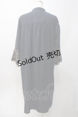 画像3: axes femme / 袖刺繍Aラインシャツワンピース M 紺 Y-25-06-06-106-AX-OP-SZ-ZY