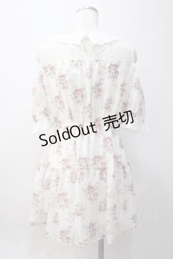 画像3: axes femme POETIQUE / 花柄シアーチェックミニワンピース M 白 Y-25-06-06-107-AX-OP-SZ-ZY