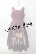 axes femme NOSTALGIE / 薔薇パネル柄ジャンスカ F ワイン Y-25-06-06-110-AX-OP-SZ-ZY