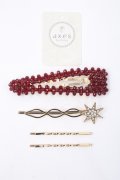 axes femme POETIQUE / 星ヘアピンセット  ワイン Y-25-06-06-002-AX-AC-SZ-ZY