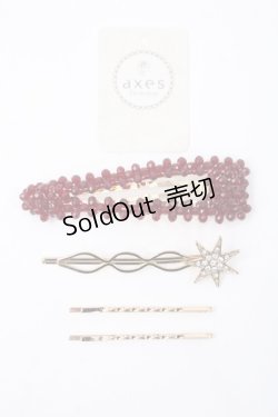 画像1: axes femme POETIQUE / 星ヘアピンセット  ワイン Y-25-06-06-002-AX-AC-SZ-ZY