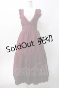 axes femme POETIQUE / トランプ刺繍ピナフォアワンピース M ワイン Y-25-06-06-113-AX-OP-SZ-ZY