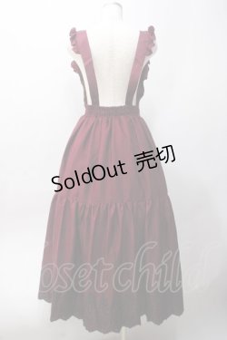 画像3: axes femme POETIQUE / トランプ刺繍ピナフォアワンピース M ワイン Y-25-06-06-113-AX-OP-SZ-ZY
