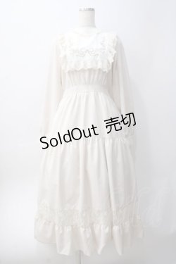 画像1: axes femme POETIQUE / ブロッキングブーケ刺繍ワンピース M ベージュ Y-25-06-06-115-AX-OP-SZ-ZY