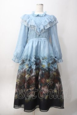 画像1: axes femme NOSTALGIE / ミスティローズ柄ワンピース F 紺 Y-25-06-06-117-AX-OP-SZ-ZY