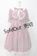 axes femme kawaii / ギンガムチェック柄ワンピース M アカ Y-25-06-06-119-AX-OP-SZ-ZY