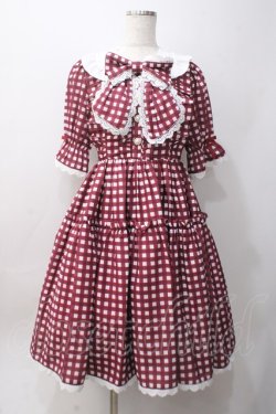 画像1: axes femme kawaii / ギンガムチェック柄ワンピース M アカ Y-25-06-06-119-AX-OP-SZ-ZY