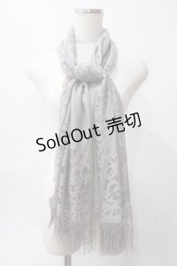 axes femme / フレームオーナメントストール  グレー Y-25-06-06-015-AX-ZA-SZ-ZY