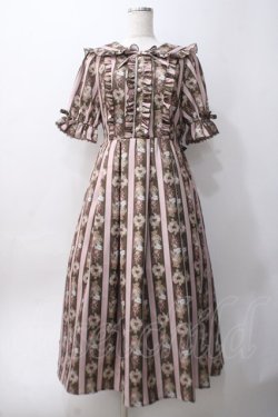 画像1: axes femme kawaii / RosyBear柄ワンピース M 茶 Y-25-06-06-121-AX-OP-SZ-ZY