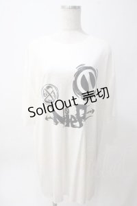 NieR Clothing / NieR BIG SIZE T-SHIRT【FACE】 L オーロラ Y-25-06-06-141-PU-TS-SZ-ZY