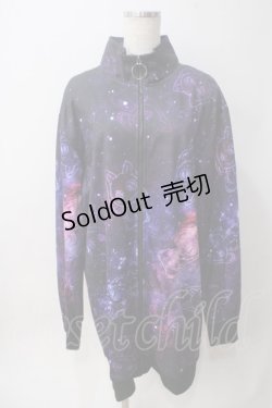 画像1: NieR Clothing / LONG ZIP PARKA 【NieR COSMO】 F ブラック×パープル Y-25-06-06-144-PU-TO-SZ-ZY