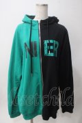 NieR Clothing / two-tone ZIP PARKA【GREEN ROSE】 F ブラック×グリーン Y-25-06-06-146-PU-TO-SZ-ZY