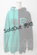 NieR Clothing / two-tone ZIP PARKA【GREEN ROSE】 F ブラック×グリーン Y-25-06-06-146-PU-TO-SZ-ZY