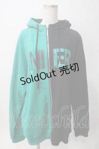 NieR Clothing / two-tone ZIP PARKA【GREEN ROSE】 F ブラック×グリーン Y-25-06-06-146-PU-TO-SZ-ZY