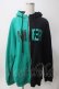 画像1: NieR Clothing / two-tone ZIP PARKA【GREEN ROSE】 F ブラック×グリーン Y-25-06-06-146-PU-TO-SZ-ZY (1)