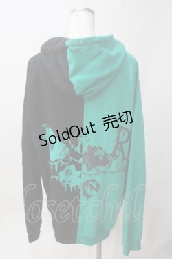 画像2: NieR Clothing / two-tone ZIP PARKA【GREEN ROSE】 F ブラック×グリーン Y-25-06-06-146-PU-TO-SZ-ZY