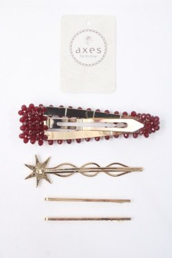 画像2: axes femme POETIQUE / 星ヘアピンセット  ワイン Y-25-06-06-002-AX-AC-SZ-ZY
