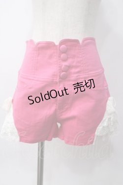 画像1: Swankiss / 裾レース切替ハイウエストパンツ S ピンク Y-25-06-06-151-CA-PA-SZ-ZY