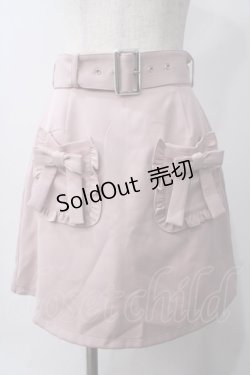 画像1: Ank Rouge / リボンフリルポケット台形スカート M ピンク Y-25-06-06-154-CA-SK-SZ-ZY