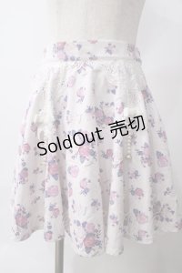 Swankiss / ローズ柄ガーター風スカート F ピンク Y-25-06-06-156-CA-SK-SZ-ZY