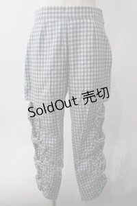 Swankiss / サイドリボンギンガムチェック七分丈パンツ M サックス Y-25-06-06-160-CA-PA-SZ-ZY