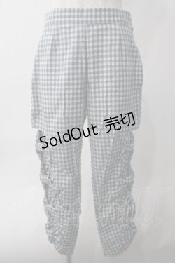 画像1: Swankiss / サイドリボンギンガムチェック七分丈パンツ M サックス Y-25-06-06-160-CA-PA-SZ-ZY